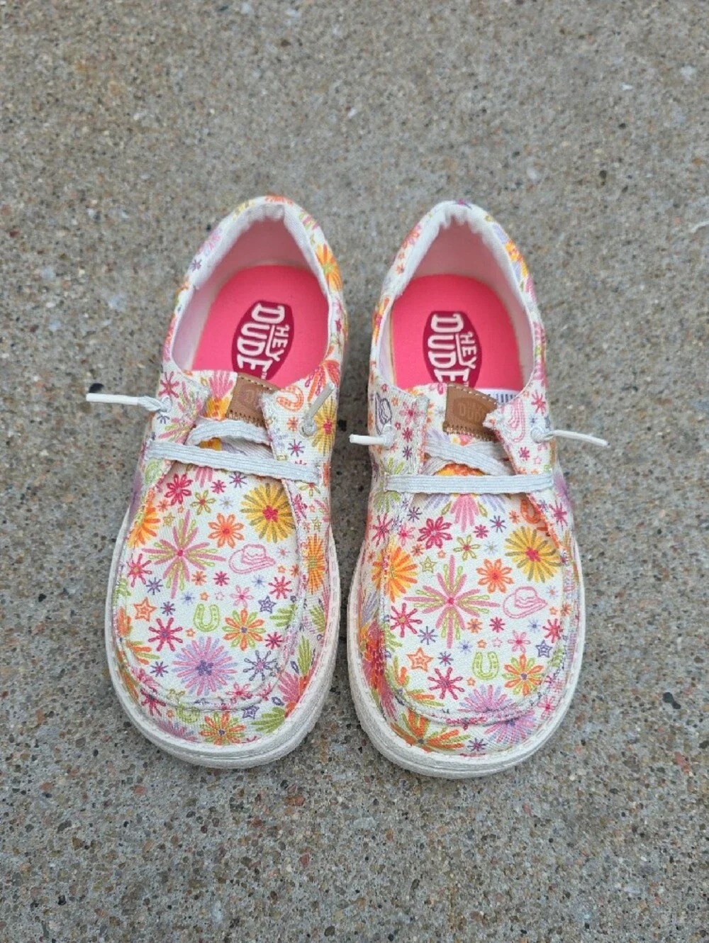 Hey Dude Wendy Y Western Cowgirl Pink Multi Floral Size Youth 3